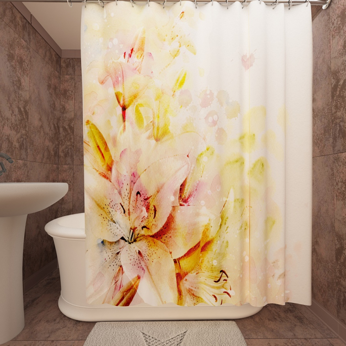 Фотошторы для ванной «Воздушная лилия»