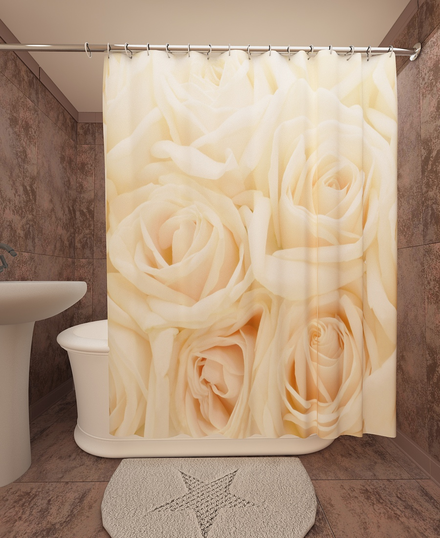 Магазины штор для ванной. Штора для ванной. Занавеска для ванной розы. Шторка для ванной с розами. Шторка в ванную комнату с розами.