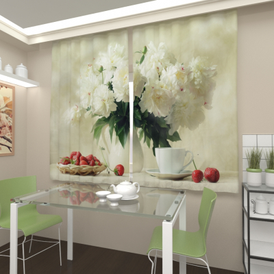 Букет белых пионов