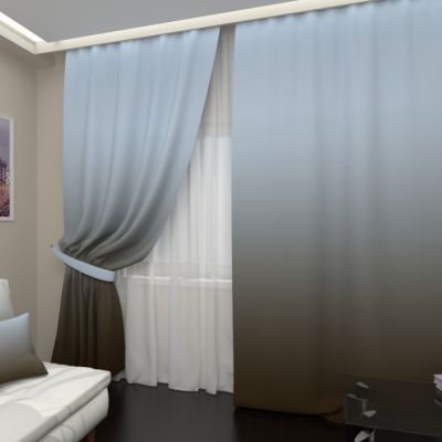 Коричнево-голубое омбре