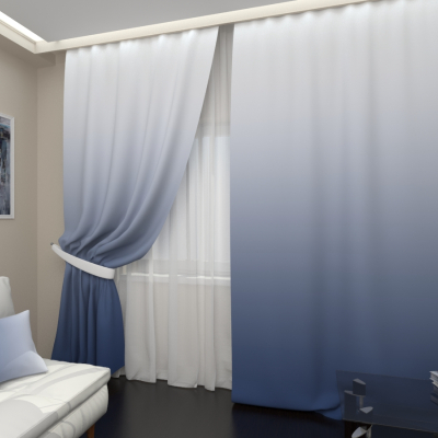 Сине-серое омбре, Габардин