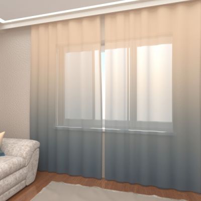 Ванильно-голубое омбре