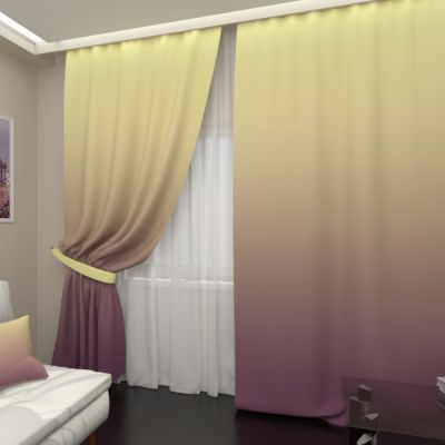 Ванильно-лиловое омбре