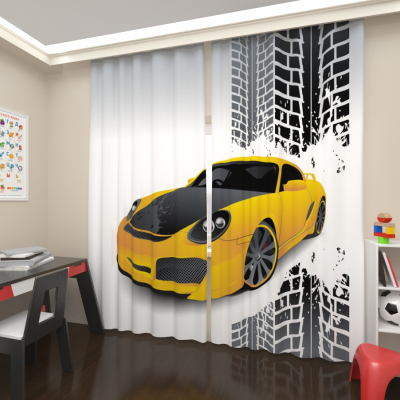 Желтый спорткар